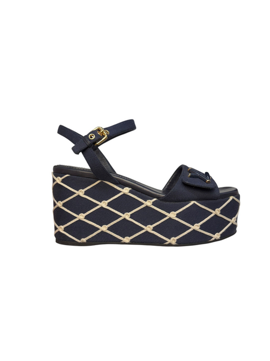 LV Wedge Size 37.5 Designer Shoes