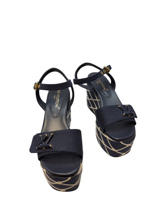 LV Wedge Size 37.5 Designer Shoes